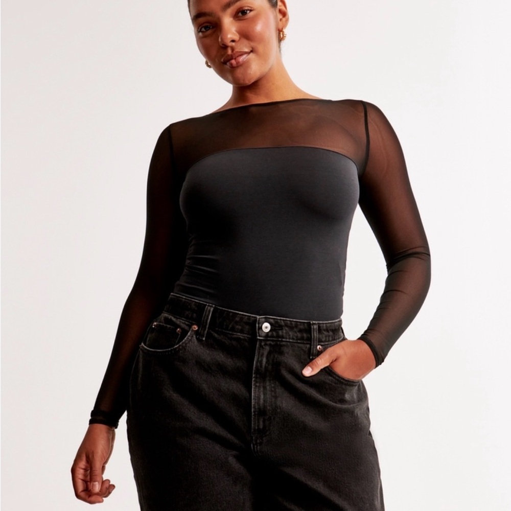 Elegant Black Sheer Sleeve Top